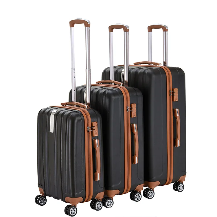 

Wholesale Customized  zipper TSA lock travel trolley bags suitcase 3 pcs ABS luggage sets, Customized color