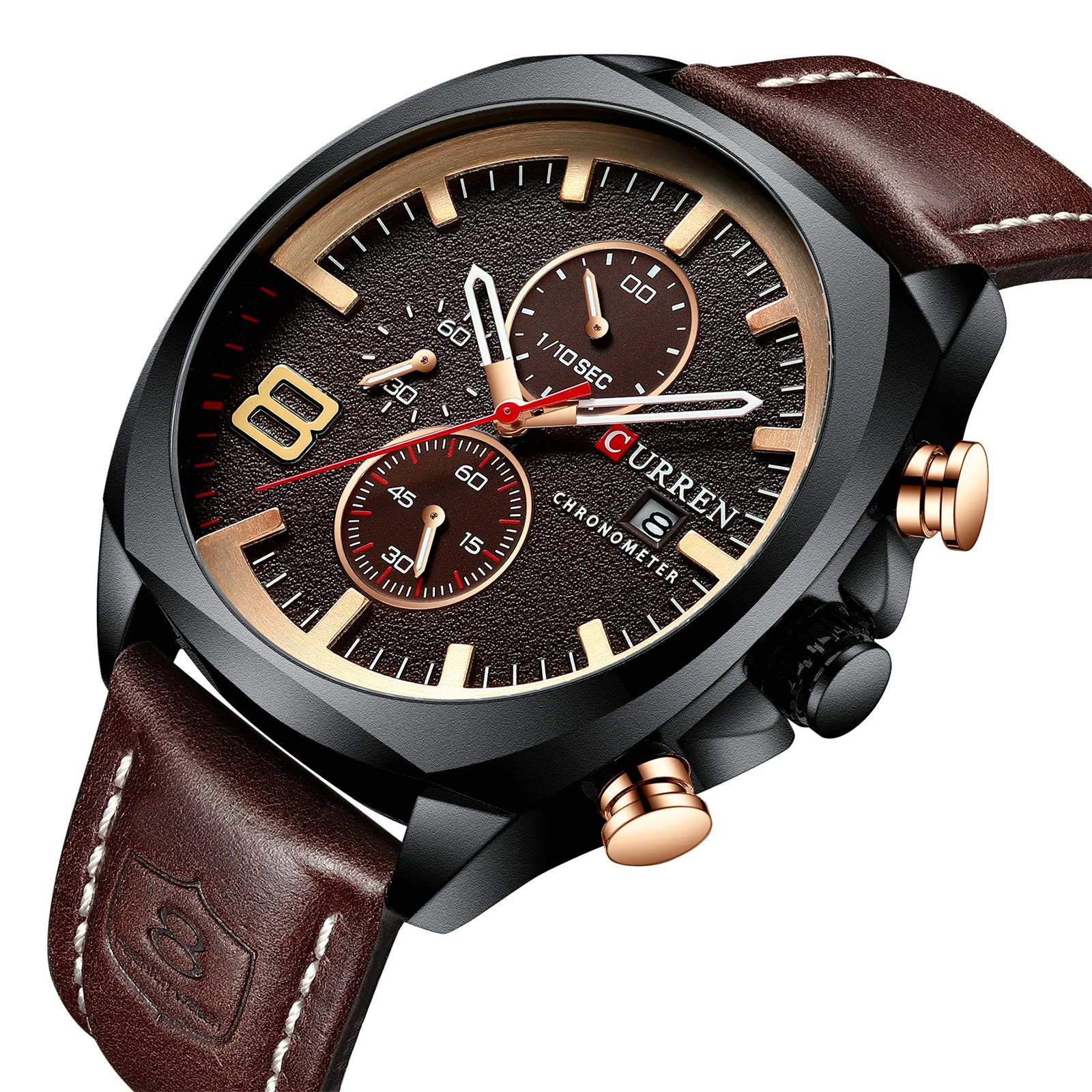 

Curren 8324 Classic Design 30M Waterproof Leather Strap Watch Retro Style Six Niddles Calendar Wrist Watch, 4 colors