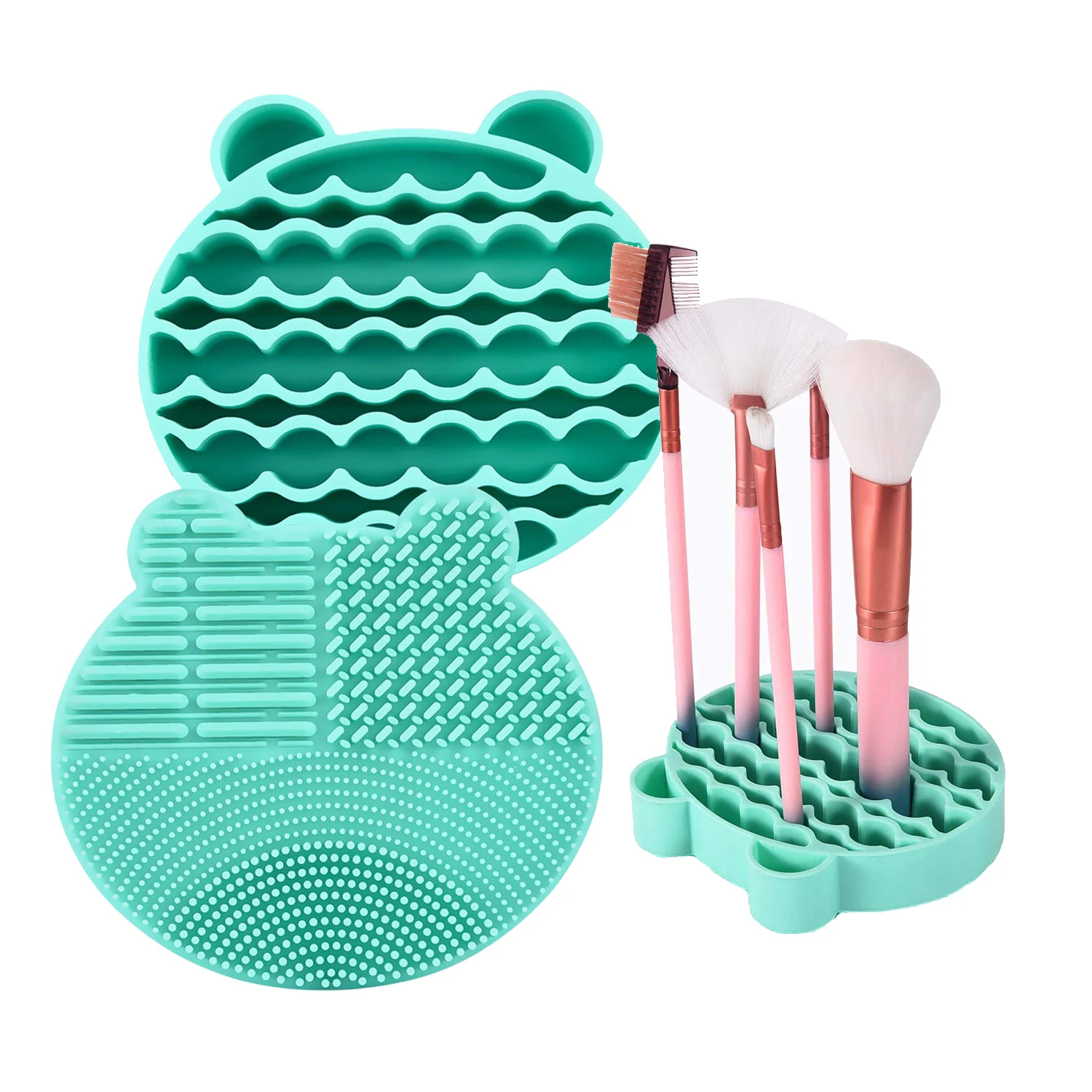 

Makeup Brush Drying Holder Cleaned Quick Color Removal Scrubber Tool Silicon Makeup Brush Cleaning Mat