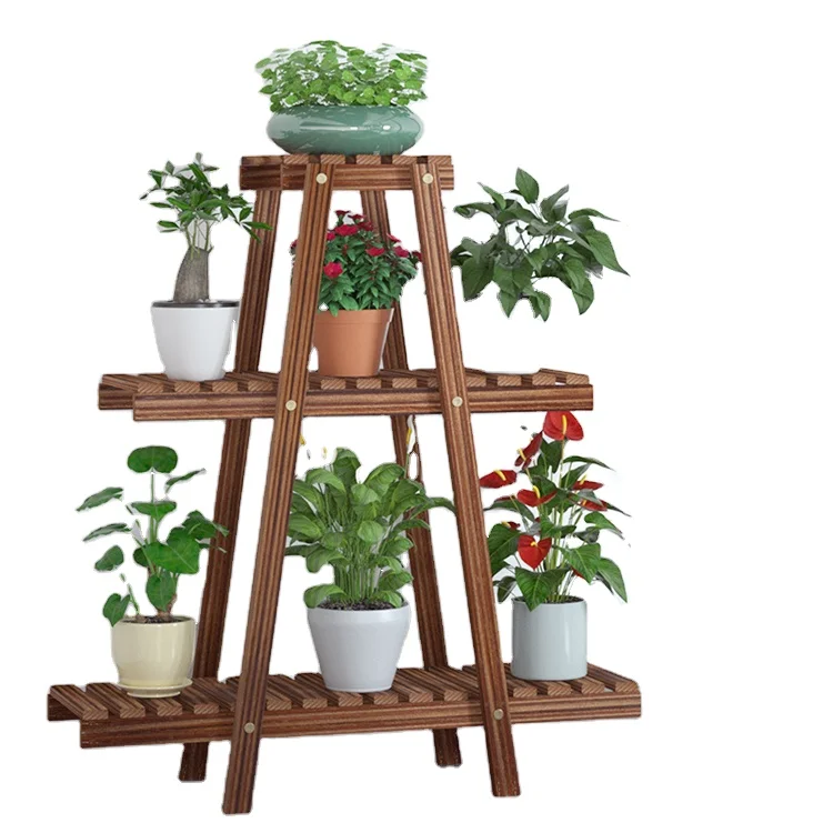 

K&B cheap wholesale new design hot popular solid wood flower pot stand, As picture
