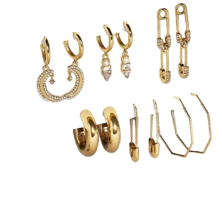 

2020 Fashion Rhinestone Alloy Butterfly Dangle Earrings Set Pin Earring Star Moon Earring Jewelry Accessories Factory Wholesale, Picture