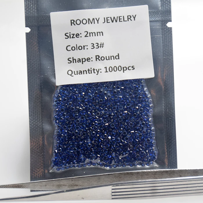 

top gemstone sale blue round sapphire synthetic melee corundum, Dark blue sapphire 34#