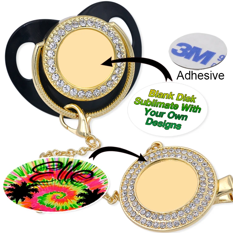 

Wholesale high quality luxury baby pacifier sublimation bling bling pacifiers for baby gift