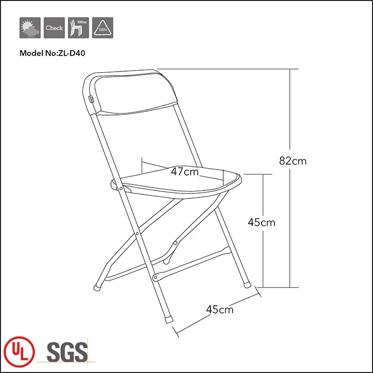 
Wholesale Outdoor / Garden White Resin Plastic Wedding Folding Chairs Event For Sale 