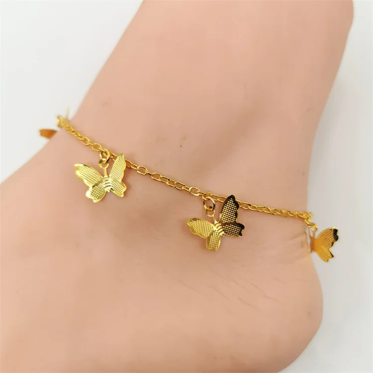 

Foot Jewelry Set Fashion New Anklet Gold Silver Plated Link Hot Butterfly Anklets