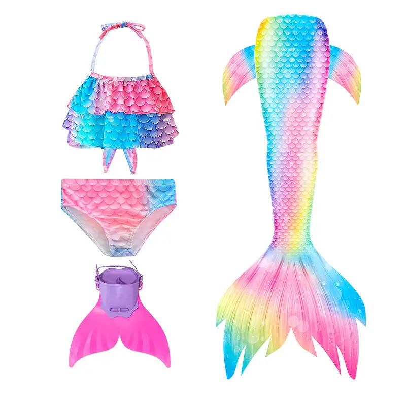 

BAIGE Kids Mermaid Tail Swimwear Children Mermaid Swimming Princess Costume Birthday Pool Party Gift Girls Swimsuits