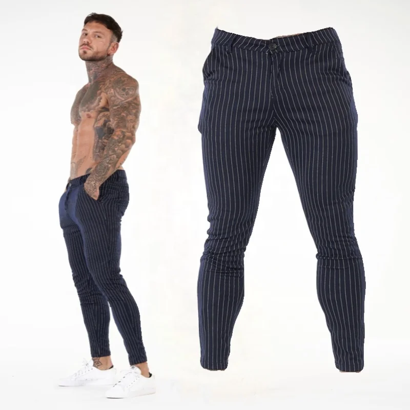 

Wholesale Black Casual Men's Stylish Pants Skinny Fitness Chinos Trousers Super Stretchy In Bulk For Men