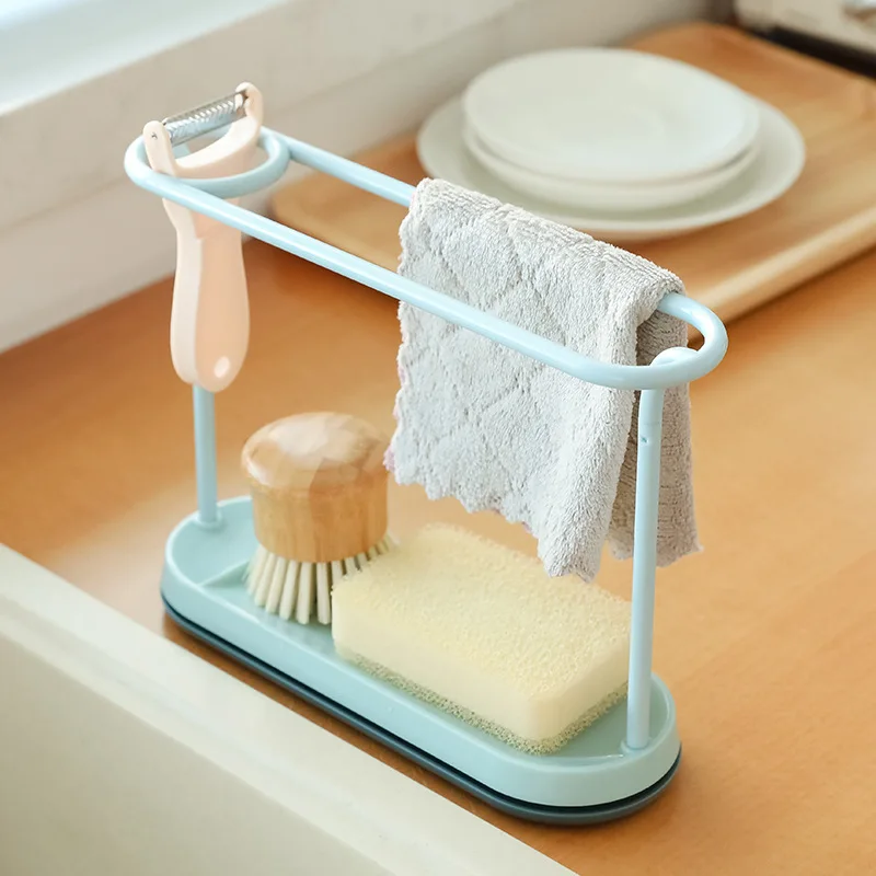 

Kitchen Dishcloth Holder For Towel Rag Hanger Sink Sponge Holder Rack Shelf For Bathroom Dish Cloth Detachable Organizer