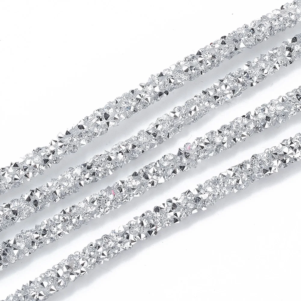 

Pandahall 5 mm Resin Rhinestone Silver Synthetic Rubber Cord