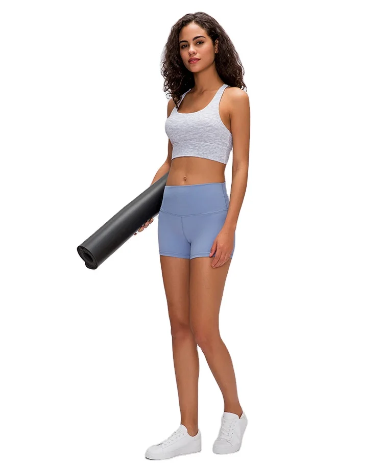 

yoga pants wholesale athleisure Light blue women's solid color beautiful buttocks seamless hip-lifting fitness pants