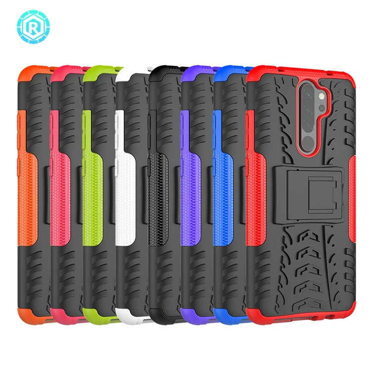 

Colorful Smartphone Phone Case Kickstand Well Protected Shell Dazzle Back Cover For Redmi Note 8 Pro Smartphone Case, Black/white/blue/green/red/purple/pink/orange