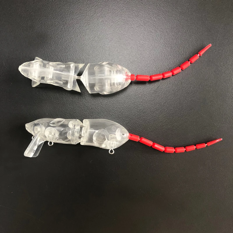 

HUIPING 85mm13.5g rat lure blank Minnow fishing Lure Artificial Fishing Bait Multi Section unpainted Mouse, Transparent