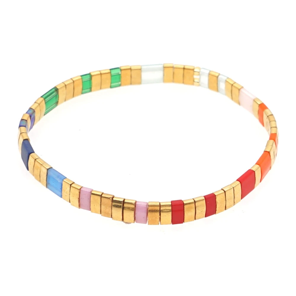 

Go2boho Rainbow Colorful Miyuki Beads Bracelet Women Tila Pulsera Bohemian Summer Beach Boho Fashion Jewelry Bracelets & Bangles