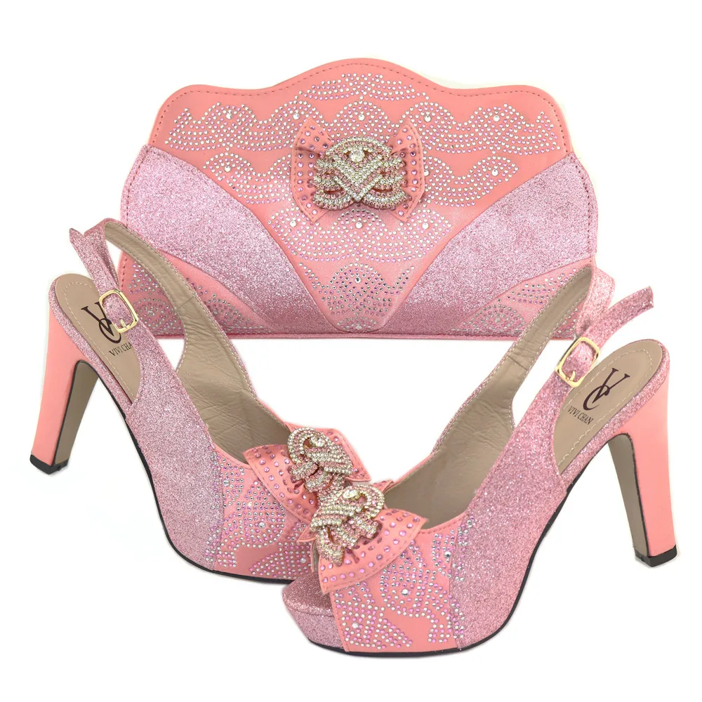 

Nigerian Latest high heel matching shoes and bags for african woman S202001016