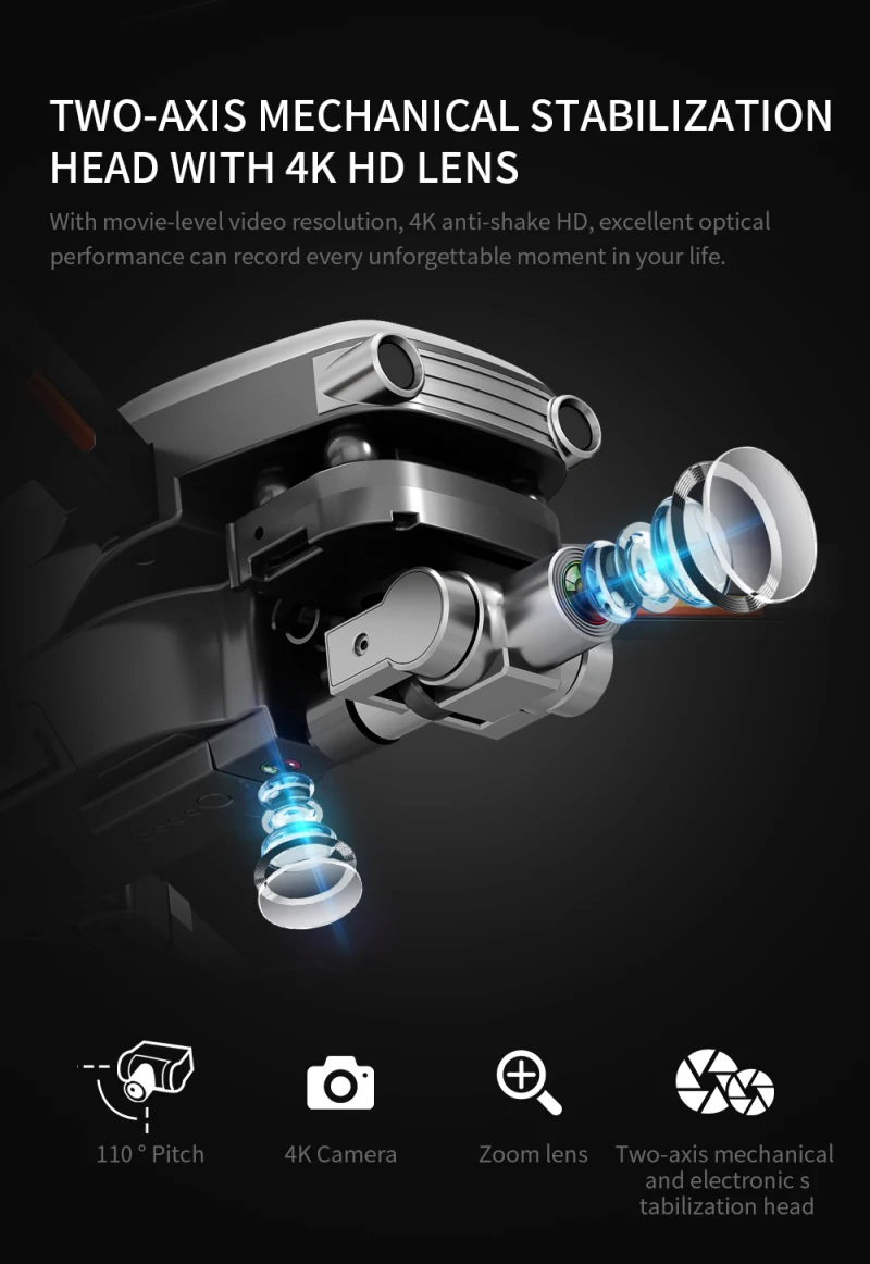 L109 Pro GPS Profissional Drone with HD 4K Camera 2-Axis Anti-Shake Self-Stabilizing Gimbal 5G WiFi FPV RC Quadcopter Helicopter