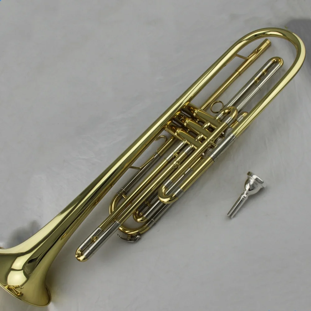 
High Grade professional Gold lacquer Bass Trumpet 