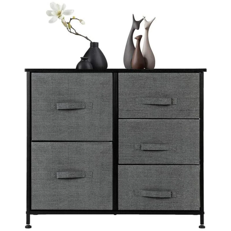 

Dresser with 5 Drawers Fabric Storage Tower Organizer Unit, Optional