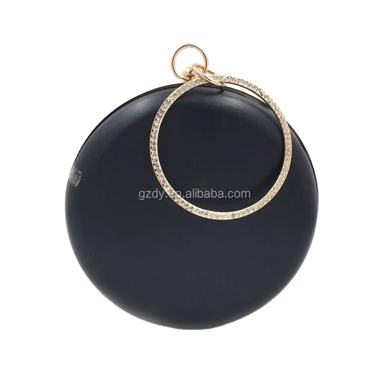 

Hot sale round metal clutch frame with plastic box wrist metal circle diamond bracelet, Light gold,nickel,gun-metal,anti-brush etc