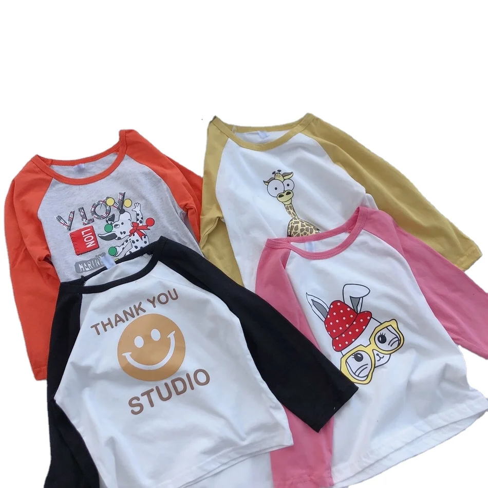 

Children fall 20 long sleeve T shirt private baby cartoon raglan render unlined upper garment of cotton girls top for wholesale, As pic shows, we can according to your request also