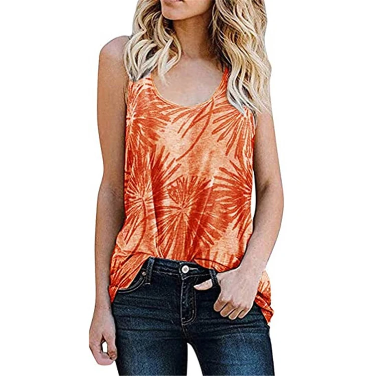 

Summer sleeveless low round neck casual exercise T-shirt