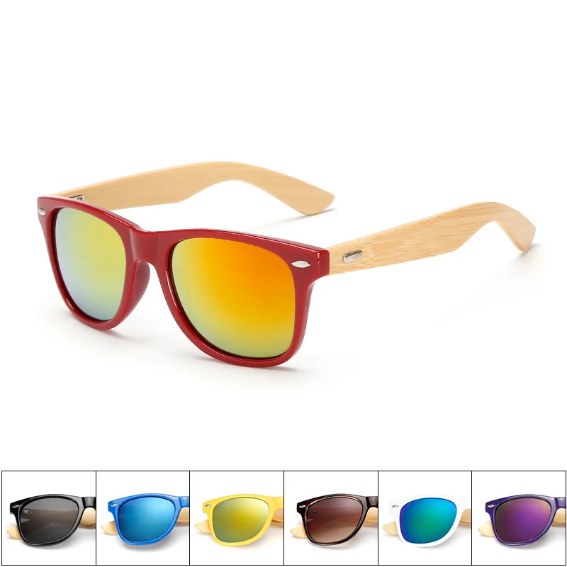 Trending Wood Sunglasses For Women Bamboo Woodgrain Sunglasses Men