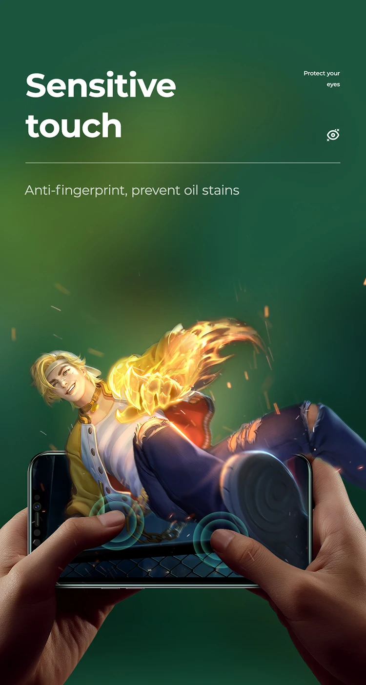 Joyroom Screen Protector Green Light Protection Eye Tempered Glass Film