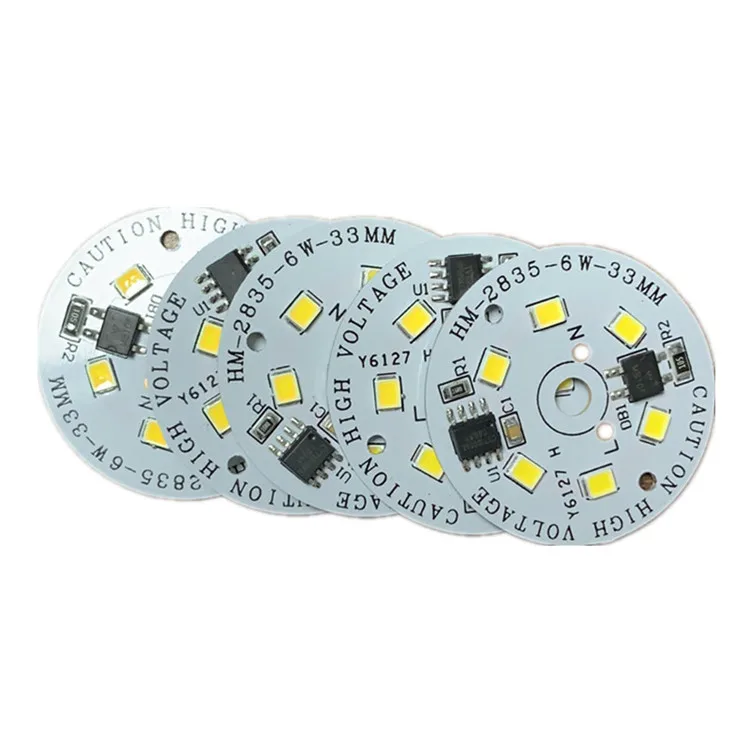 6W 108Lm/W 2-year warranty 220V AC driverless dob driverfree led module round smd pcb pcba board  for candle bulb light