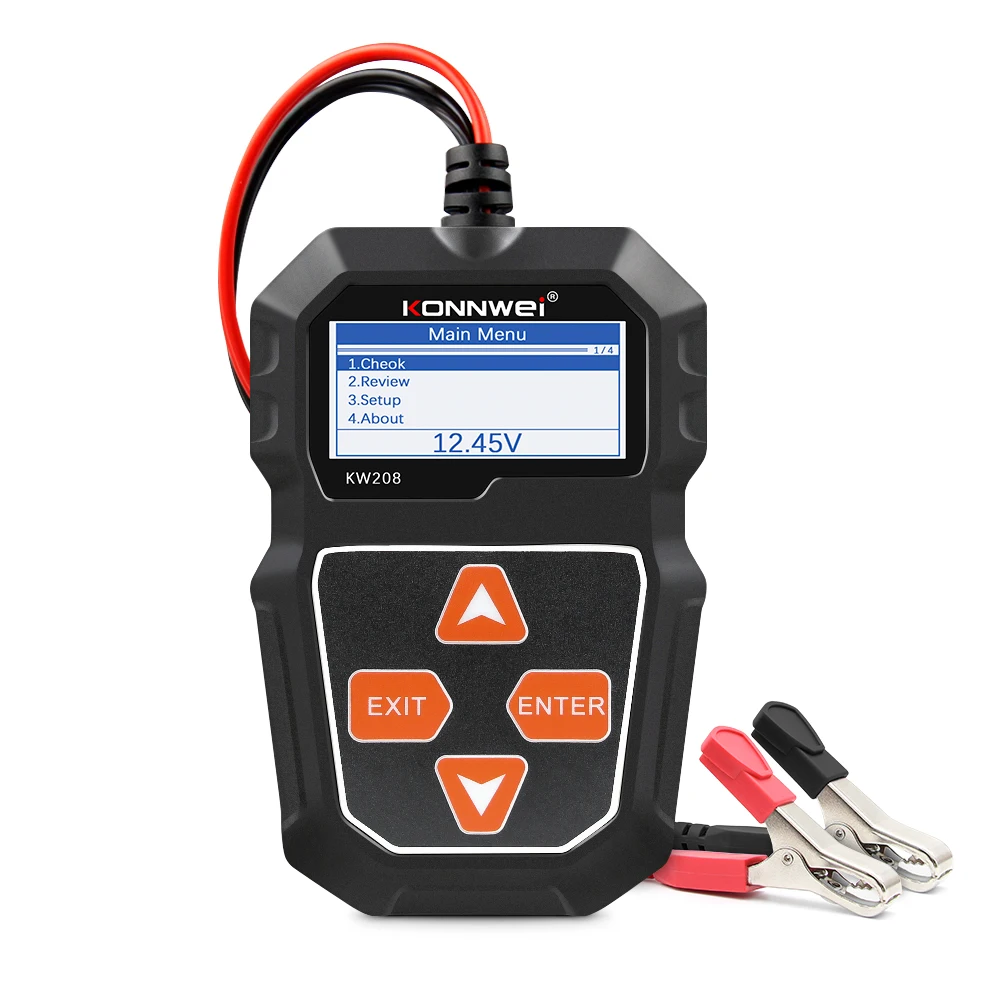 

KONNWEI KW208 Battery Tester For All 12V Batteries Support Multi Languages Auto Diagnostic Tools