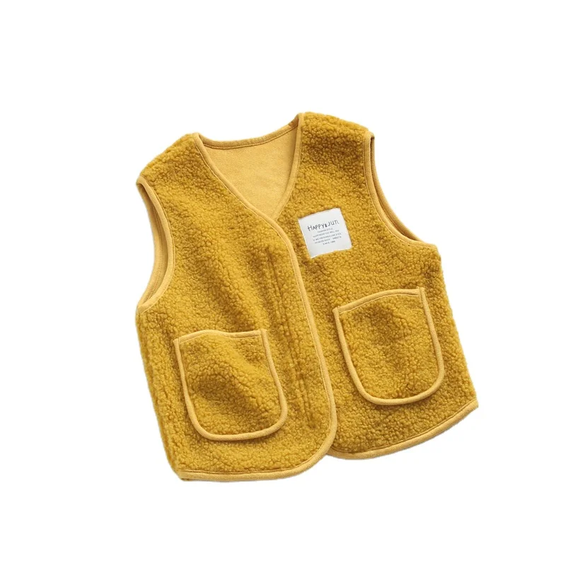 

New Children's Waistcoat Boys and Girls Fur Vest Children's Grain Cashmere Shoulder