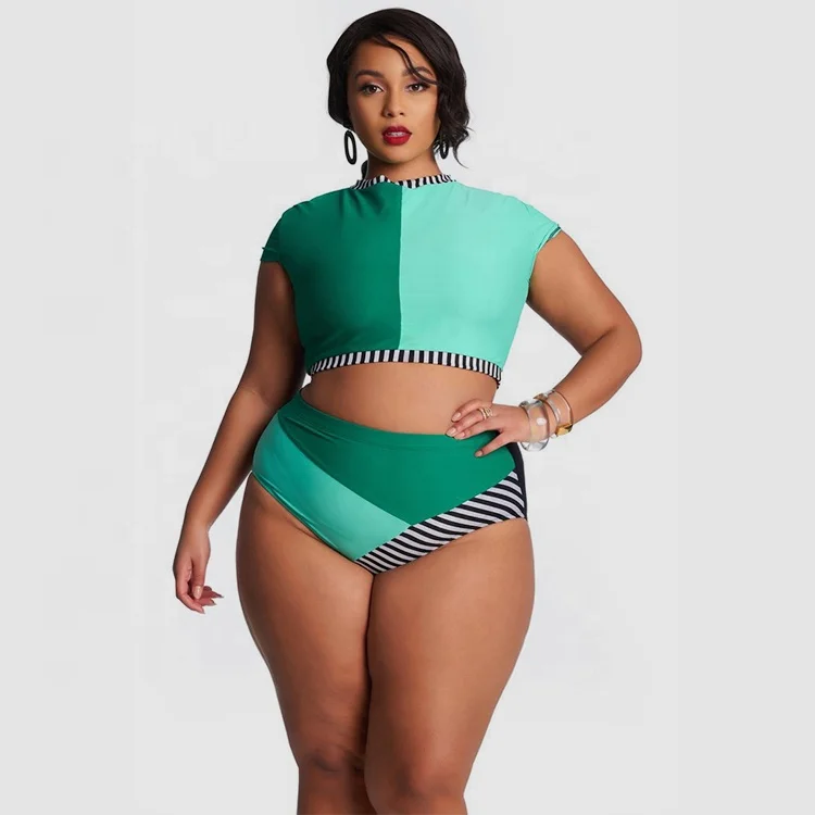 

2021 New design fat women two piece plus size swimwear High quality fat women two piece plus size swimwear, Can customize