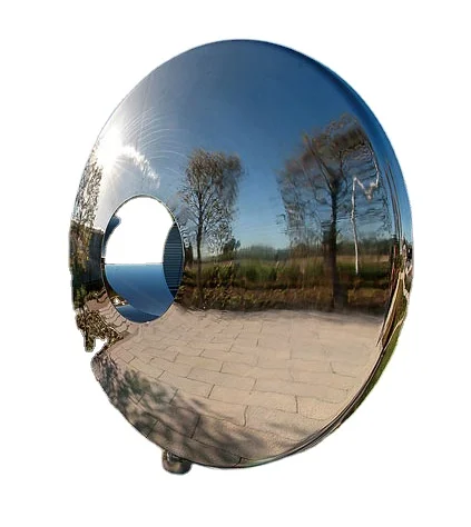 

Mirror polished concave sculpture stainless steel