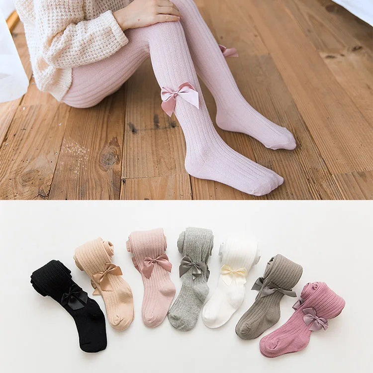 

Fast dispatch newborn ribbed bow baby leggings kids children knitted baby girl toddler fall footed leggings long pants, Custom color