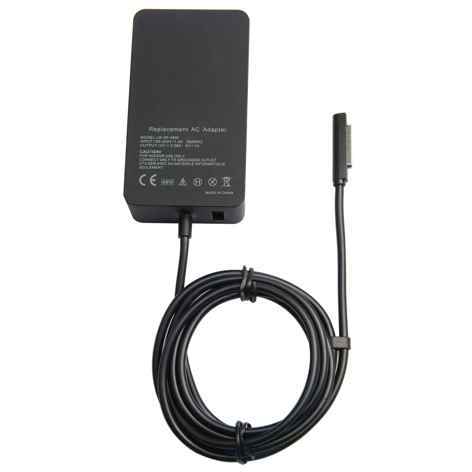 

Electronic Replacement Laptop Battery Charger AC Adapter 12V 3.58A 5V 1A 48w for Microsoft Surface Pro RT 2, Black