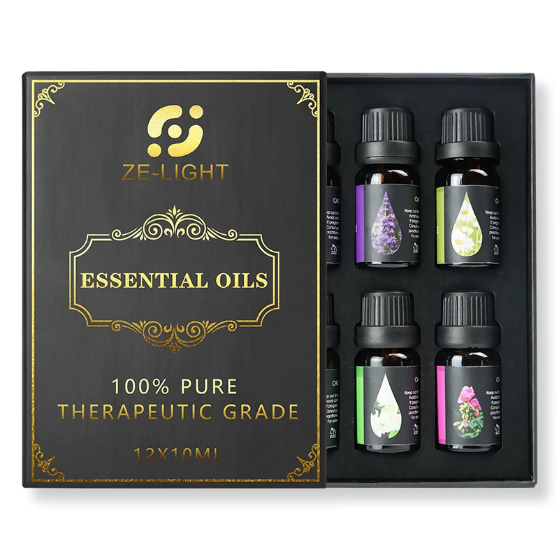 

Ze Light OEM 200PCS Private Label 10ml 100% Pure Natural Aromatherapy Costume Organic Anti-inflammatory Essential Oils Set Of 6