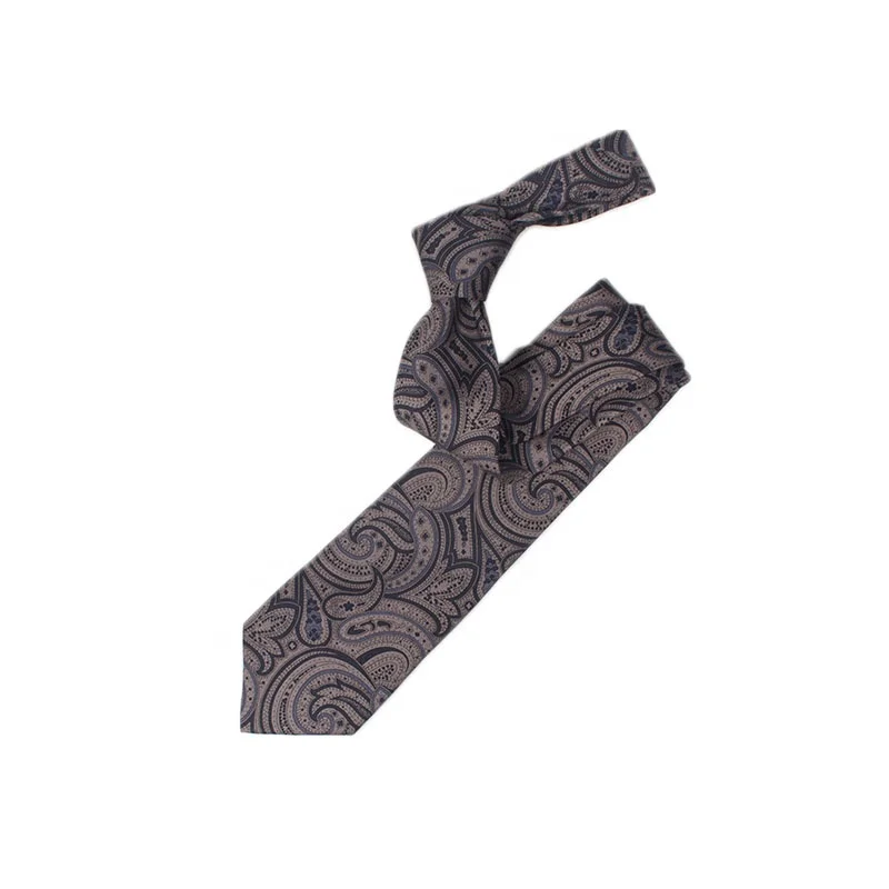 
Noble Men Vintage Dark Tone Classic Paisley Custom 100% Polyester Printed Necktie 