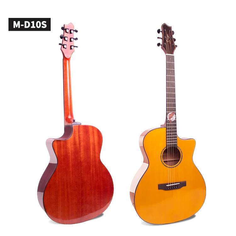 

professional custom factory affordable wholesale price wood 41 inch solid top acoustic guitar, Vintage yellow