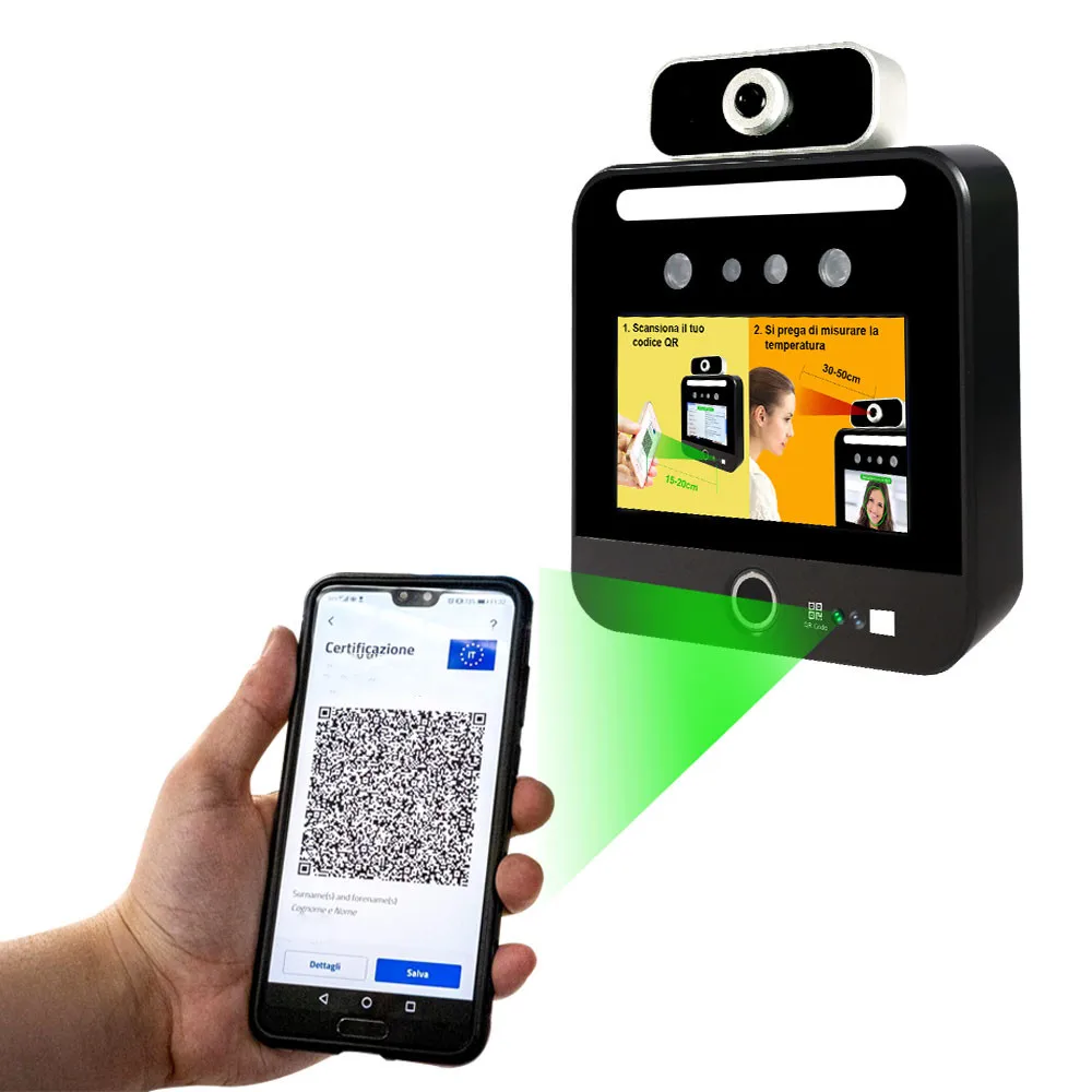 

Turnstile Access Control European Health Code Vaccine Certificate Reader QR Code Scanner Green Pass