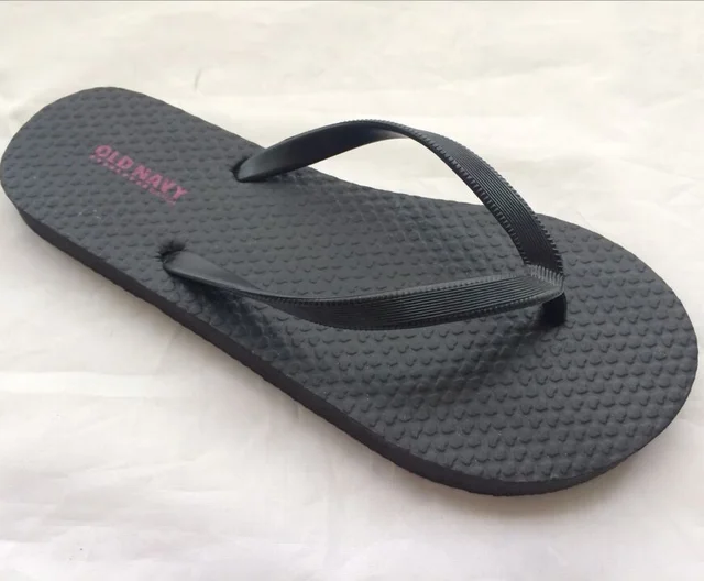 plain black flip flops