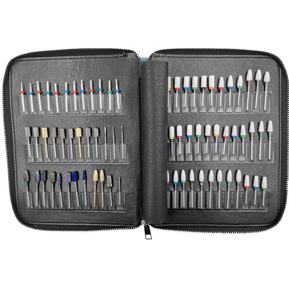 

72 Pcs Nail Drill Bit Set Ceramic / Diamond / Tungsten Carbide Nail Drill Bits For Cuticle Remover