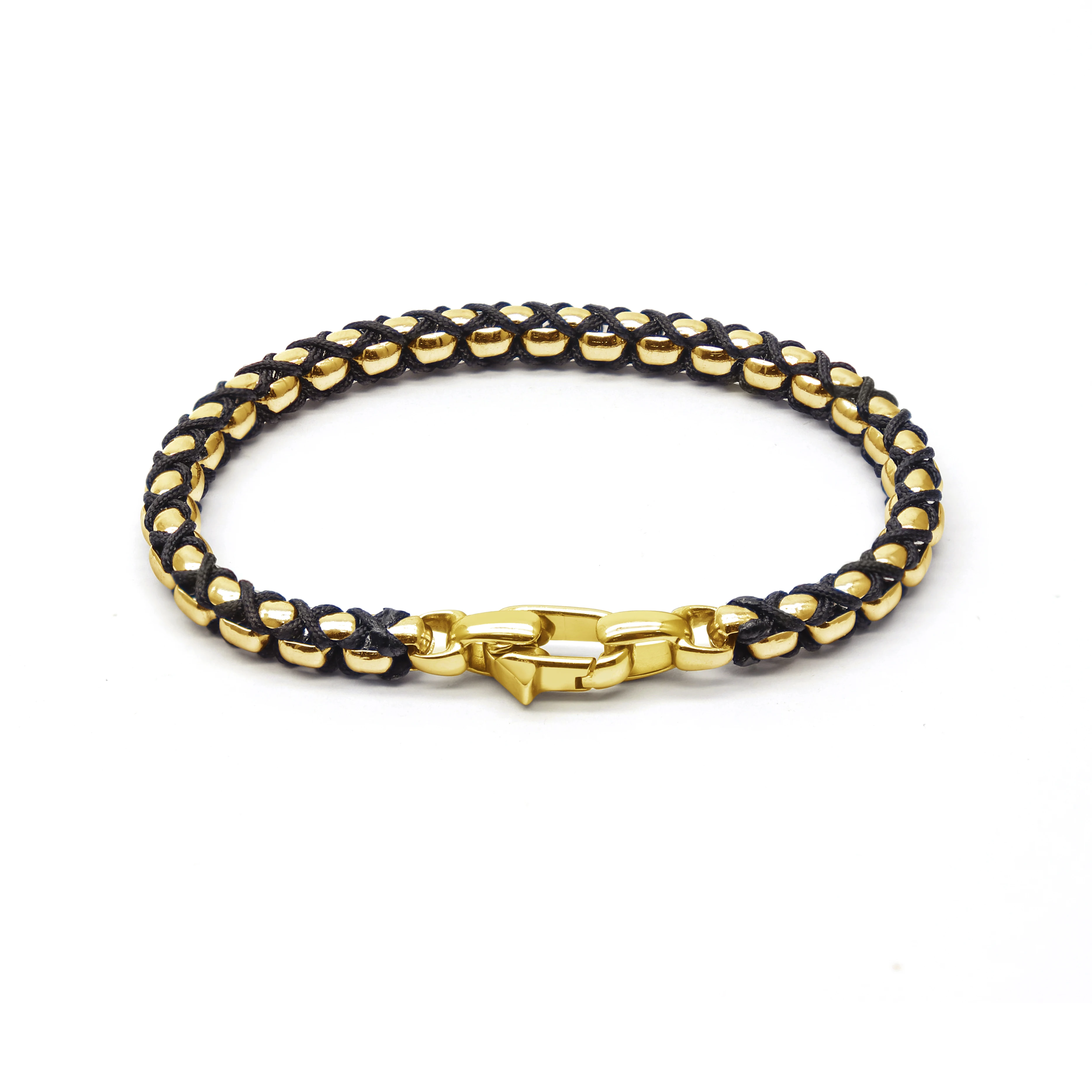 Custom Clasp Men's  Stainless Steel Rope Bracelet Titanium Steel Men's Bracelet   Christmas Stainless Steel Gift Wholesale