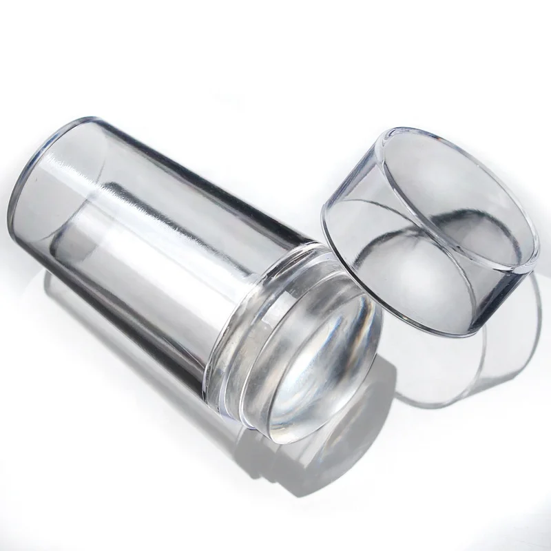 

Aokitec Double Head Transparent Silicone Nail Stamper with Scraper Nail Art Stamping Tool, As picture