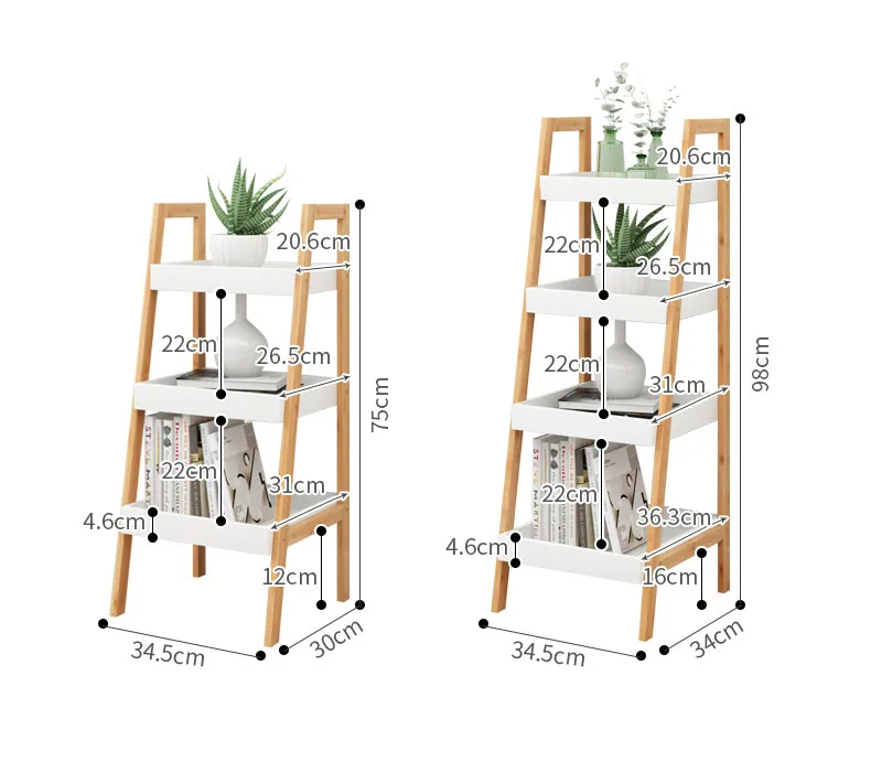 

multi layer wooden ladder shelves for living room