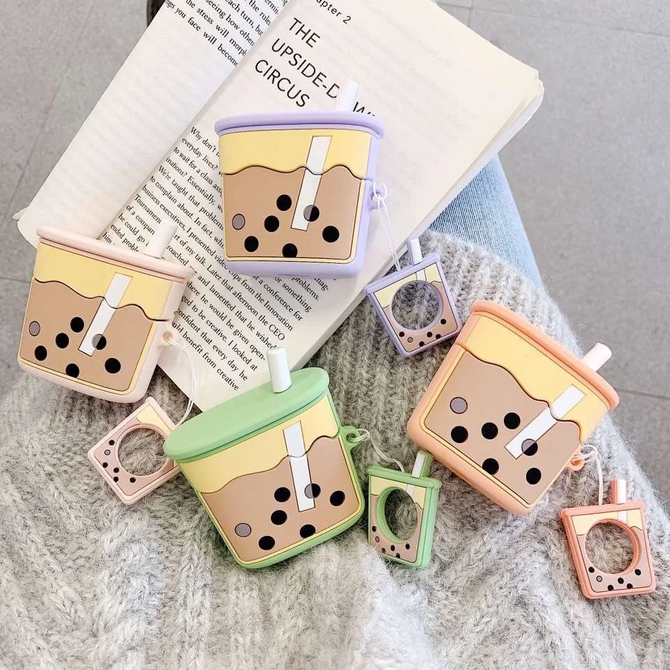 

Lovely pearl milk tea for airpods case 1 / 2 generation iPhone with key chain
