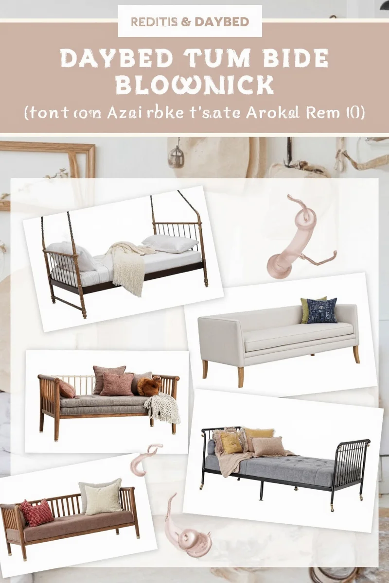 Cute daybed with soft pillows and toys