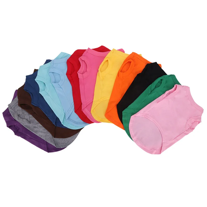 

New Cotton Colorful Dog Clothes Hoodie Custom Plain Blank Dog Summer T Shirt, Black,white,red,grey,pink,can be customized color