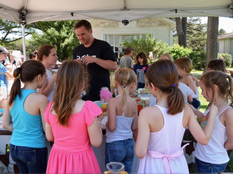 Smitty's staff serving ice cream to children at community event