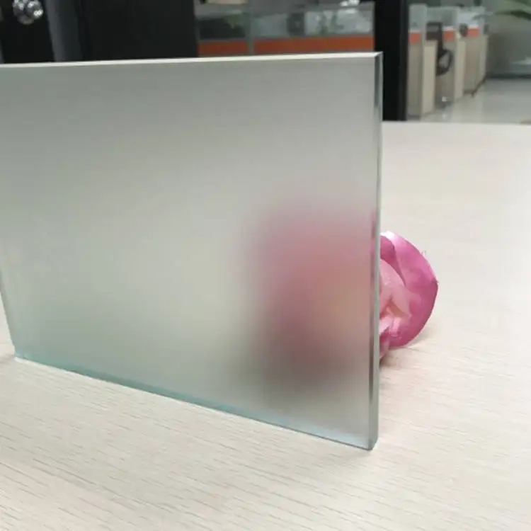 Wholesale Price Privacy Frosted Glass  acid etching glass for Building and Decoration