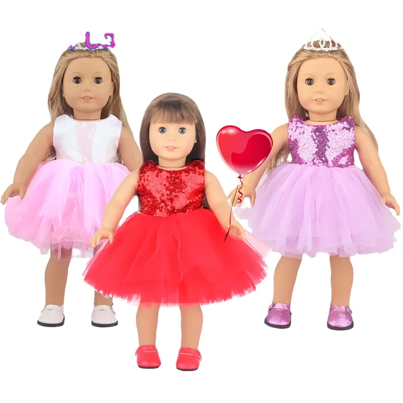 

FREEDOM OCTOPUS Newest Pink red dream dress For 18 Inch American Doll Girl