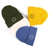 Holiday Christmas embroidery parent-child knitted hat keep warm smiling face expression wrap hat Ha