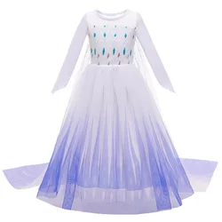 2021 Elsa Halloween Fancy TV&Movie Costume Kids Baby Girls Dress Cosplay Clothes Robes Children Party Princess Dress